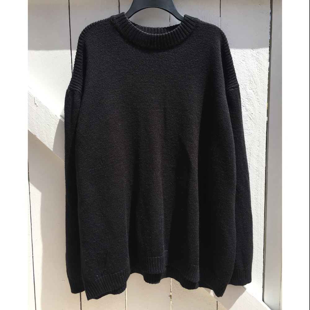 Vintage Toscano Ribbed Black Pullover Sweatshirt
